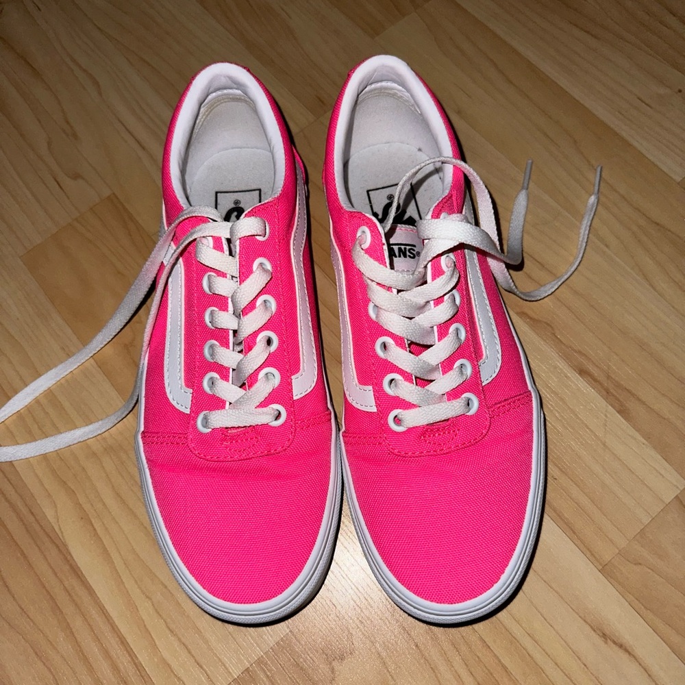Neon pink vans, tennis shoes, size 7.5